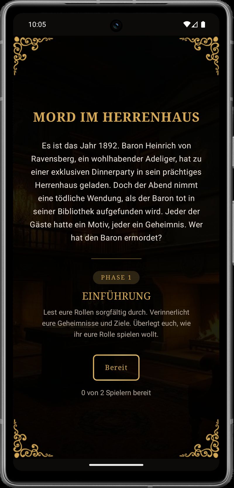 Mystery Evening Interaktion - Gegenstände untersuchen und Hinweise finden